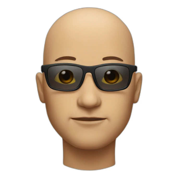 Bald Men with a serious face and sunglasses on sticker