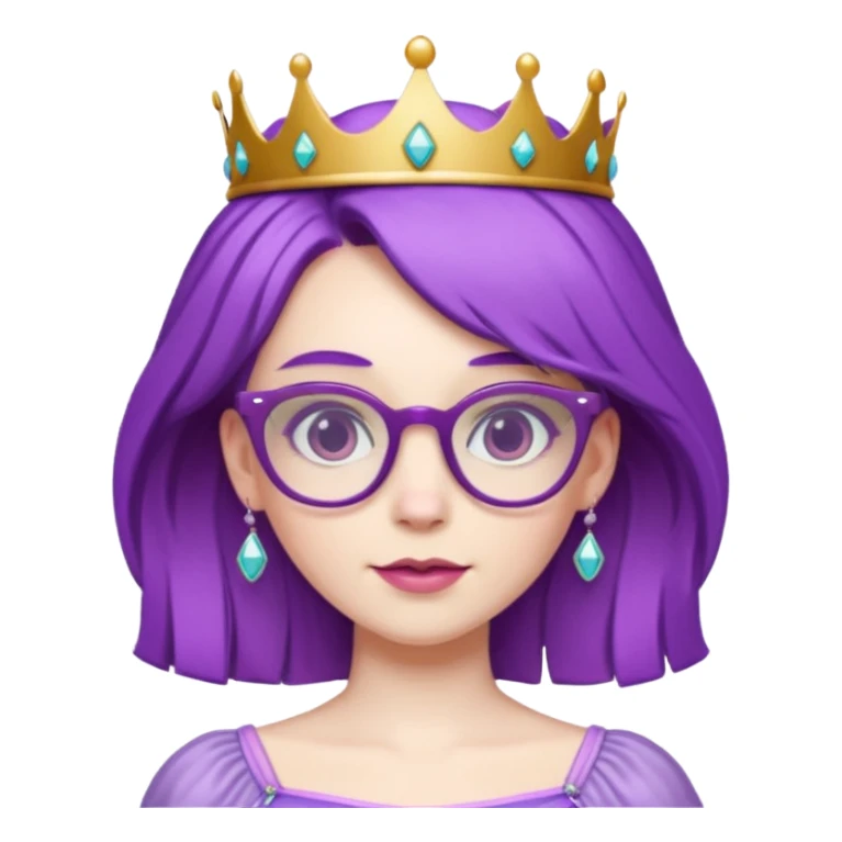 princesse with glasses and purple hair sticker