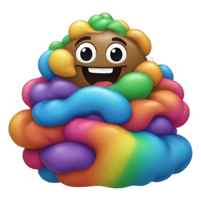 Rainbow poop sticker