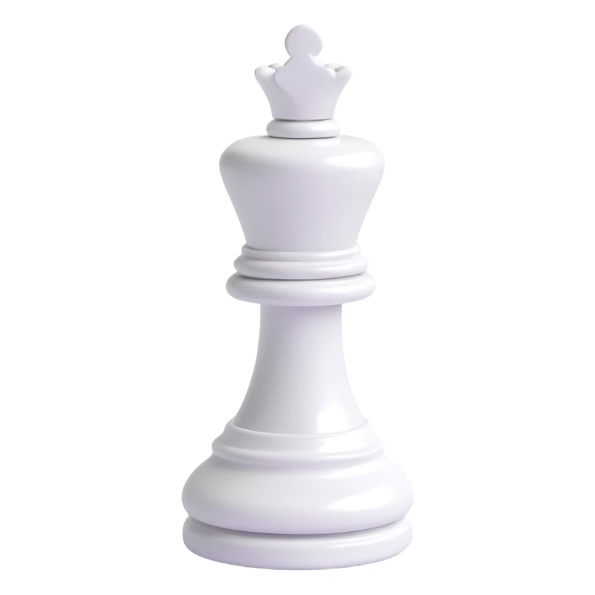 pawn chess piece, classic white, glossy finish, simple and elegant, 3D emoji style, no text sticker