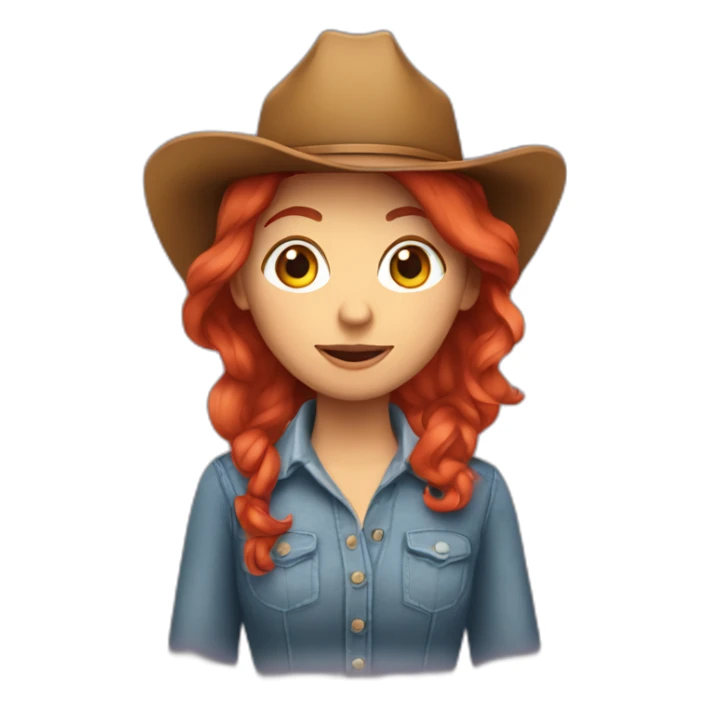 carrie red head cowgirl teacher sticker