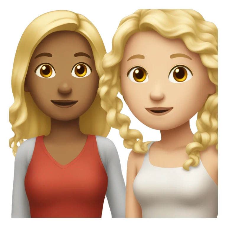 Blonde Girl and red-brown doch sticker