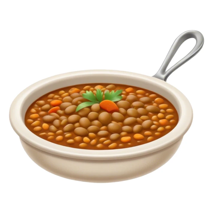 Cinematic Realistic Dal Dish Emoji, featuring a hearty lentil stew with aromatic spices rendered with lifelike textures and warm, comforting lighting. sticker