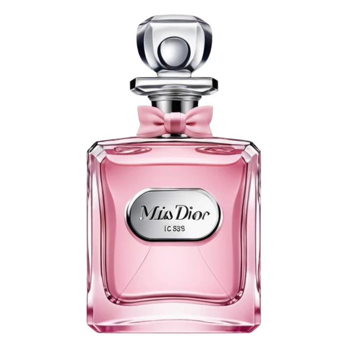 Miss Dior perfume bottle, classic, floral accent sticker