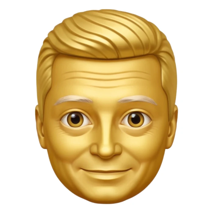 president of ukraine is gold, his skin made from gold sticker