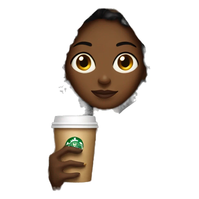 Black Girl In a Blanket Drinking Starbucks sticker