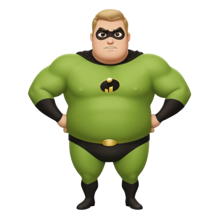 green fat mr incredible farting  sticker