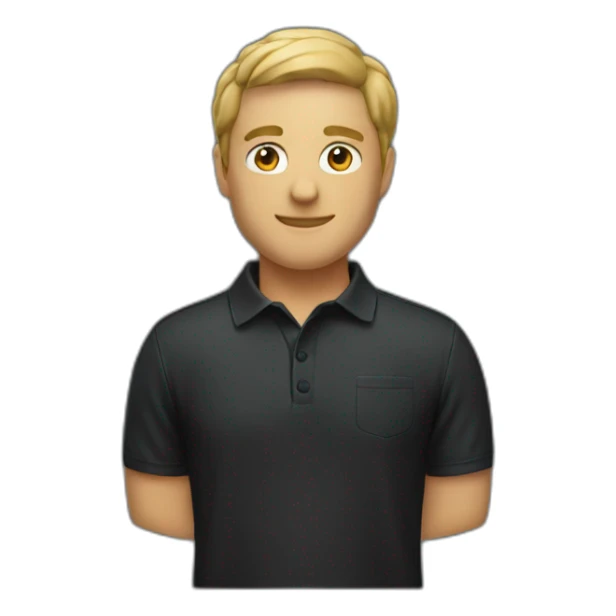 full image of a black polo shirt sticker