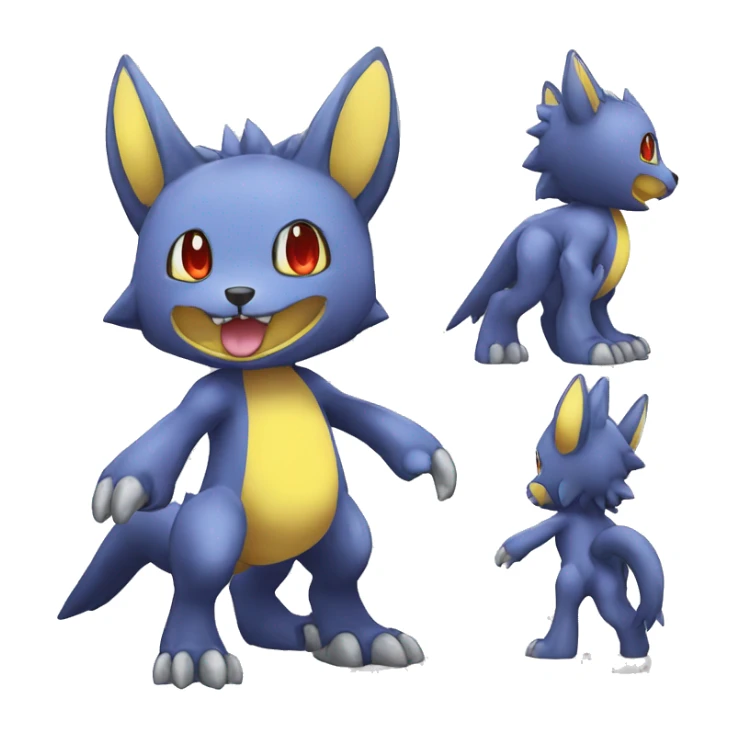 M kawaii cool edgy Digimon-Fakemon-animal full body sticker