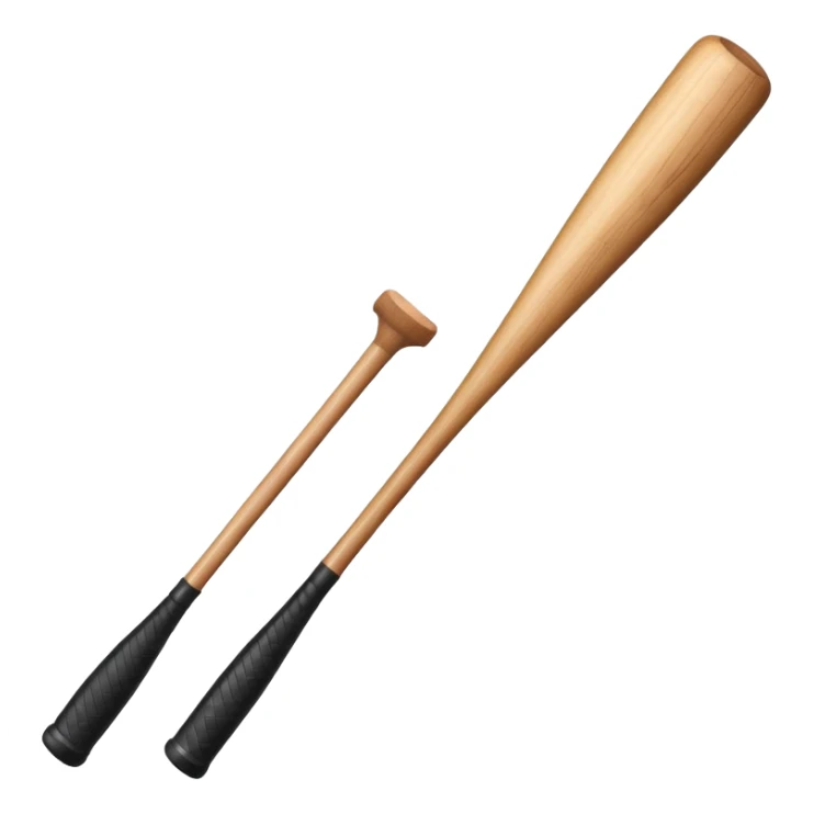 A piece of wood with a baseball bat sticker