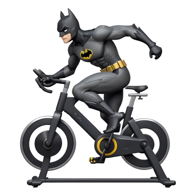 black Batman suit on a spinning bike sticker
