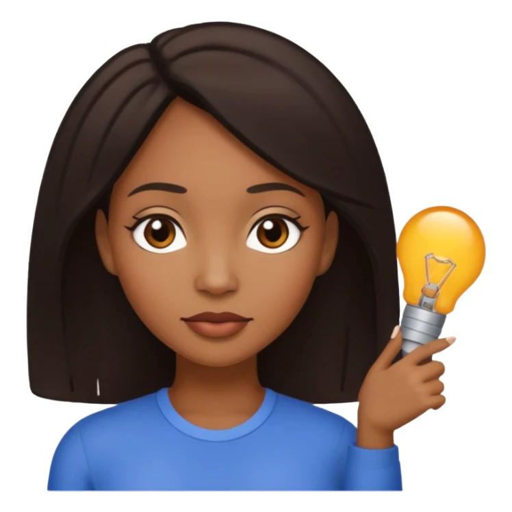 Light skinned tall black woman with bbl and dark brow hair sticker