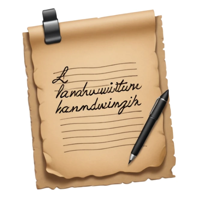 hand writing on a piece of paper sticker