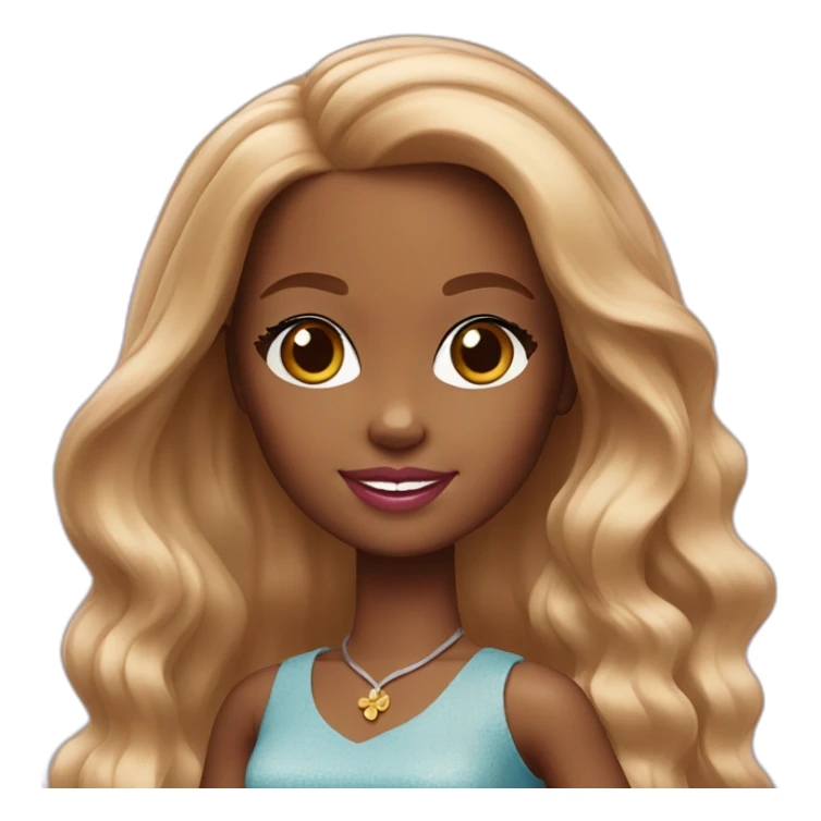 Black Girl Barbie with Long brown Hair sticker