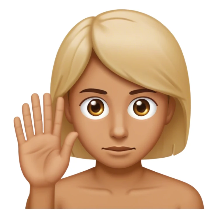 rolling eyes emoji with a hand in front on the left side sticker