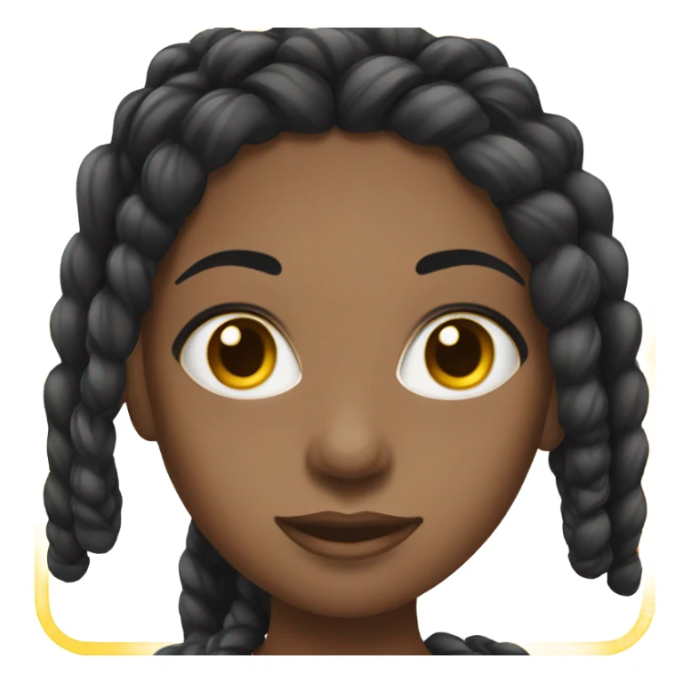 black woman with long black braids and lashes sticker
