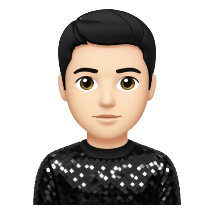 Neil McCormick from Mysterious Skin with light skin, black hair, black sequin outfit sticker