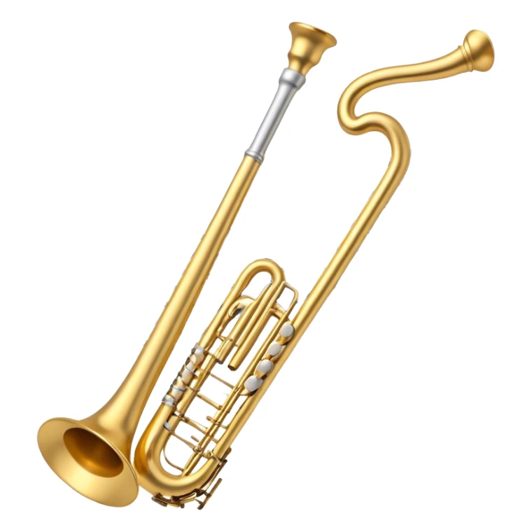 Create an elegant and artistic emoji that represents music arrangement and orchestration. The design should feature a conductor's baton, musical scores, and various orchestral instruments (e.g., violin, trumpet, flute). Incorporate flowing lines to represent harmony and orchestral balance, along with a subtle representation of sheet music. Use rich, classical colors like gold, silver, or deep blue, and create an atmosphere of sophistication and precision. The background should be transparent. sticker