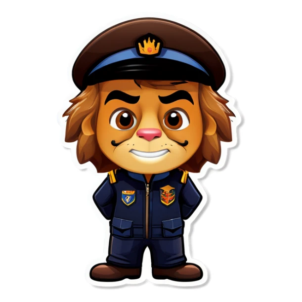 Crew un Emoji de un Leon vertigo de piloto sticker