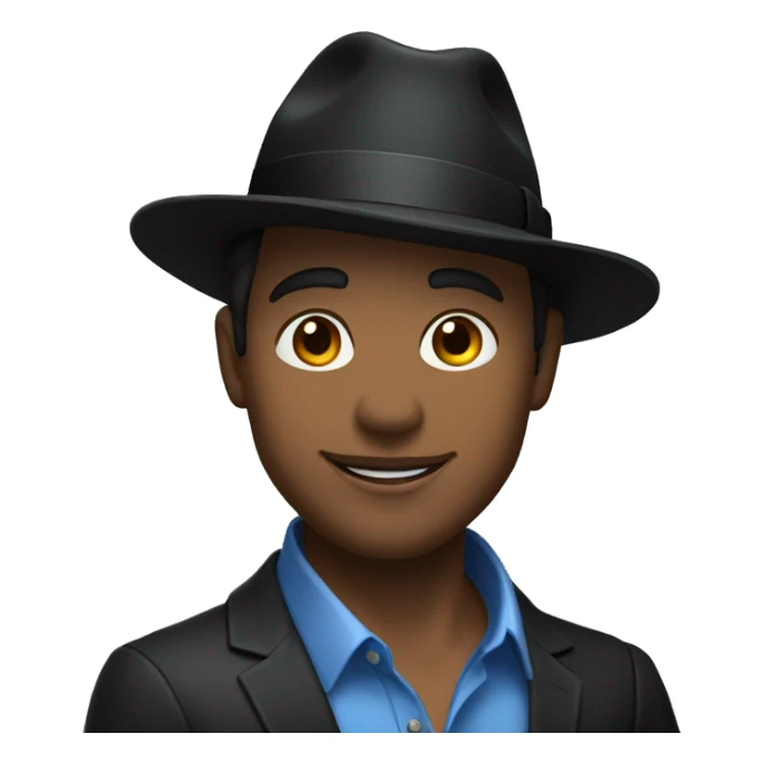 sexy Man in blue button down shirt, black blazer, black fedora sticker
