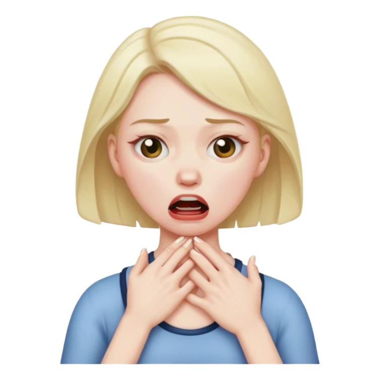 female choking myself sticker