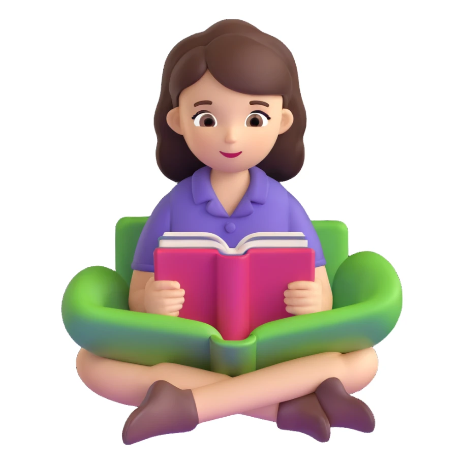 girl reading a book sticker