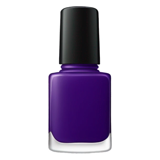 Dark purple bottle of nail polish with black lid sticker