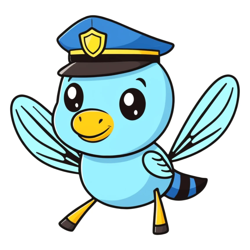 Horsefly in polcie cap sticker