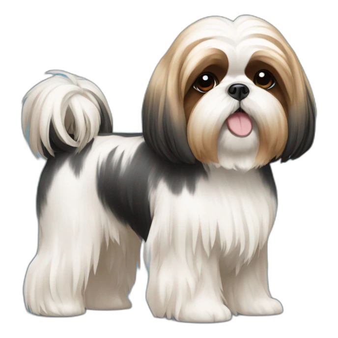 Dog Shih Tzu with long coat full-height  sticker