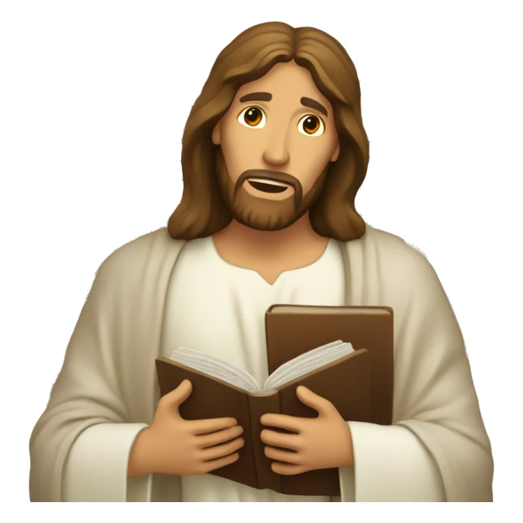 Jesus Christ holding an open Bible sticker