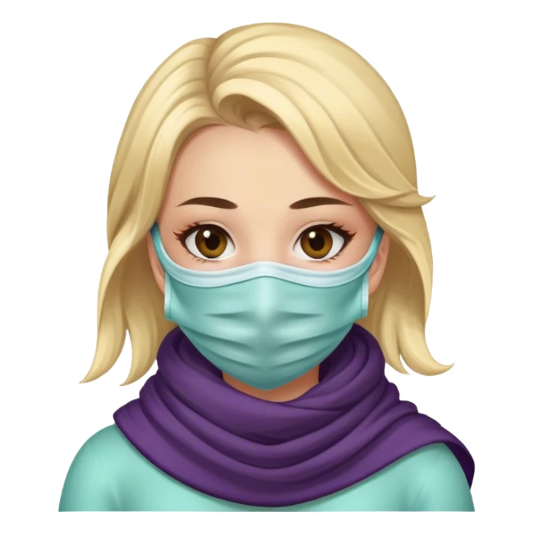 girl with scarf and mask sticker
