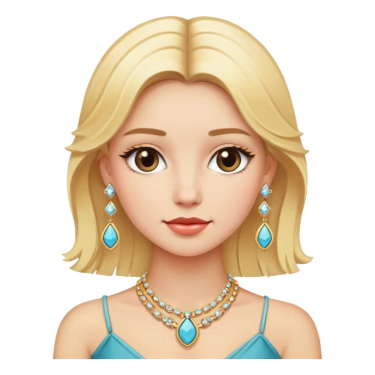 blonde girl with jewelry sticker