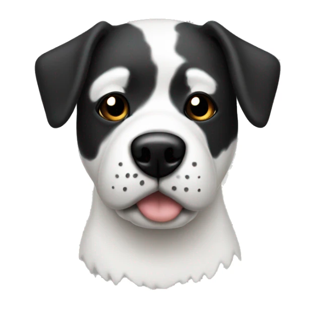 White Dog with black patches covering eyes sticker