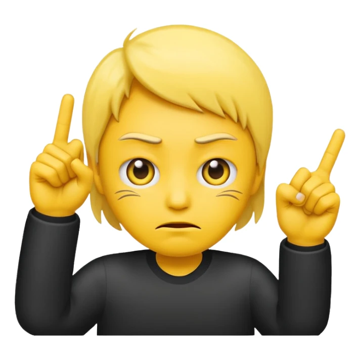 rolling eyes emoji holding up middle fingers on each side sticker