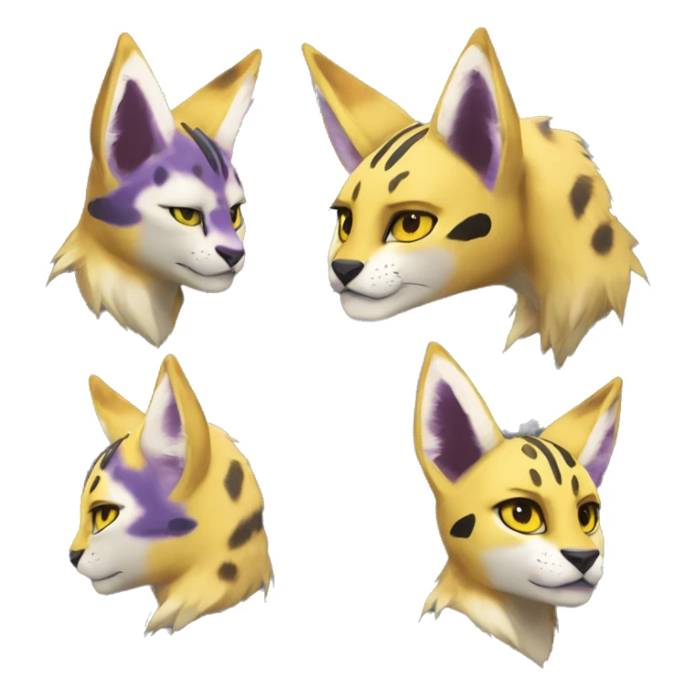 Anthro Renamon-Vernid-Serval-Lombax sticker