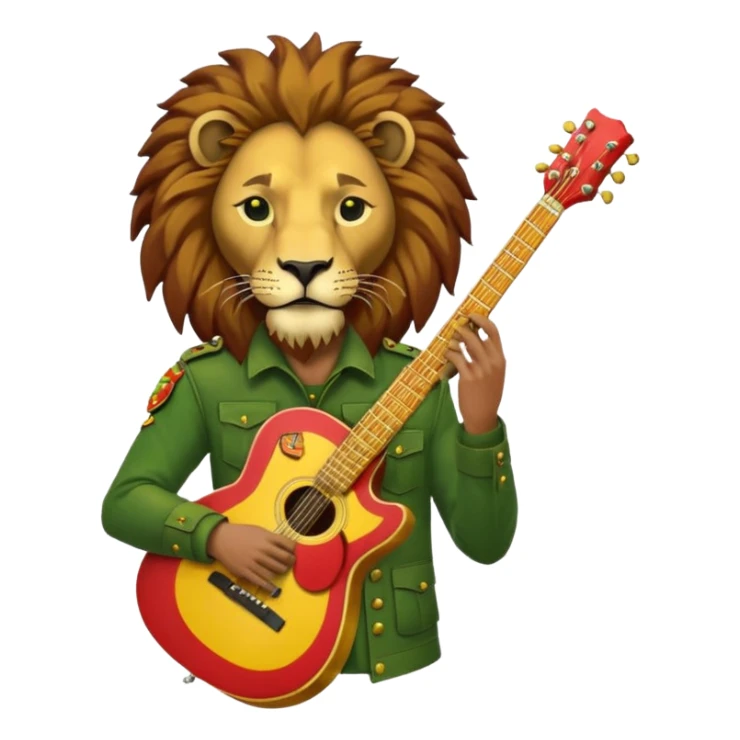 Bob Marley heraldic crest made with ethiopian colors sticker