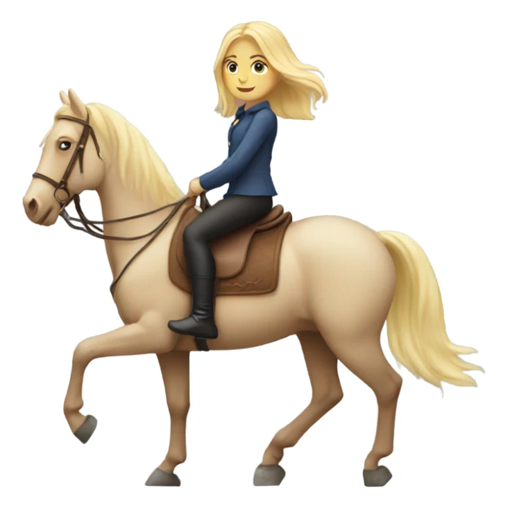 Horse blond girl sticker