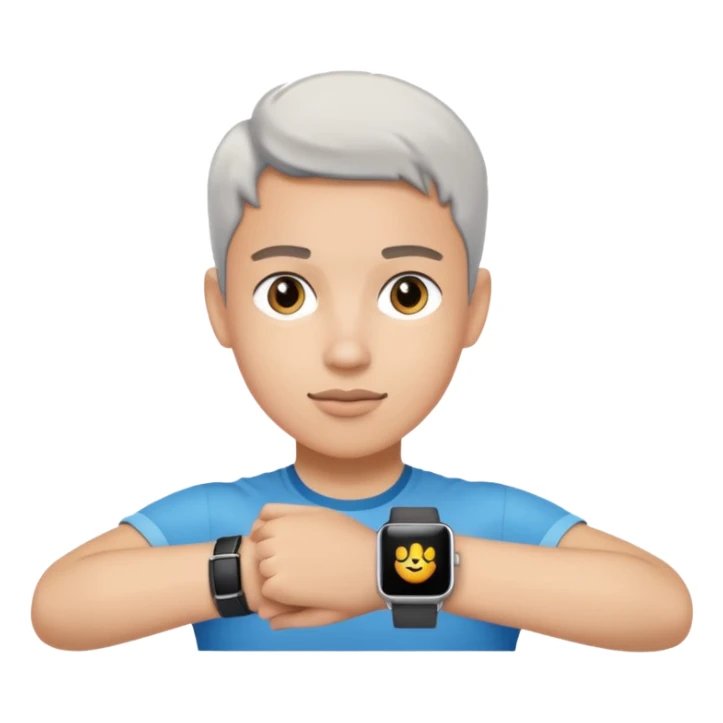 Young person wearing a smartwatch sticker