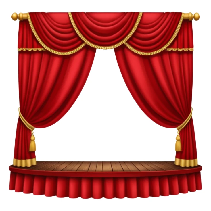 theater, red curtains , wooden stage sticker