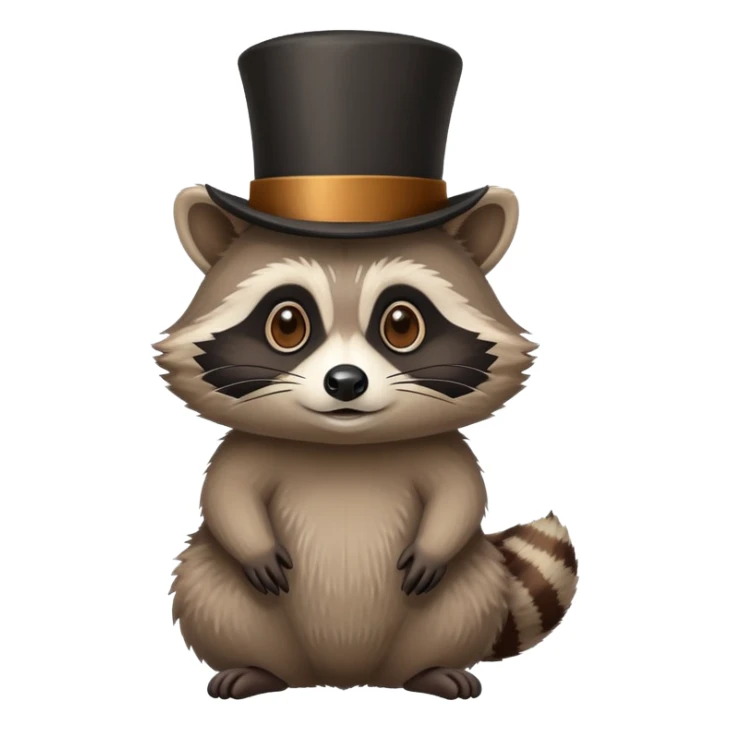 raccoon tipping top hat sticker