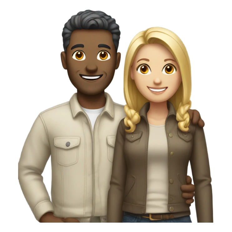 smiling couple in casual wear sticker
