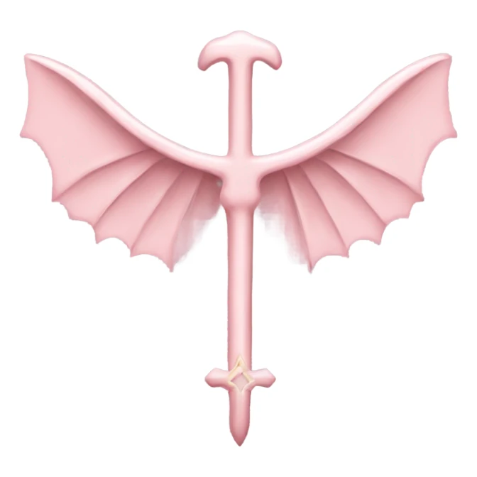 Light pink ankh with bat wings  sticker