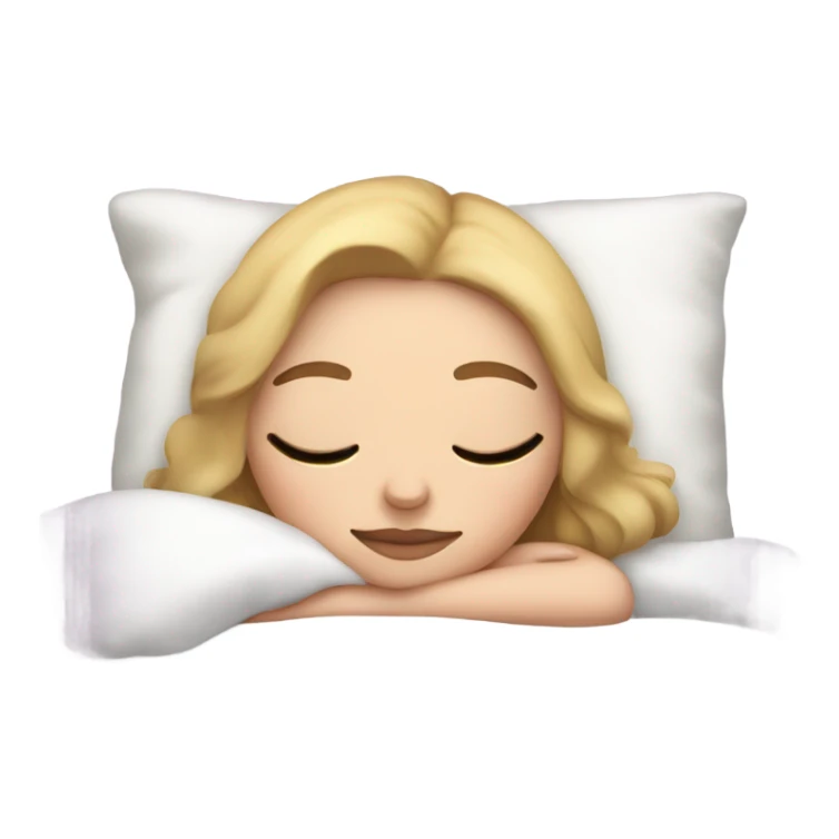 White Girl with eyeliner sleeping in her bed sticker