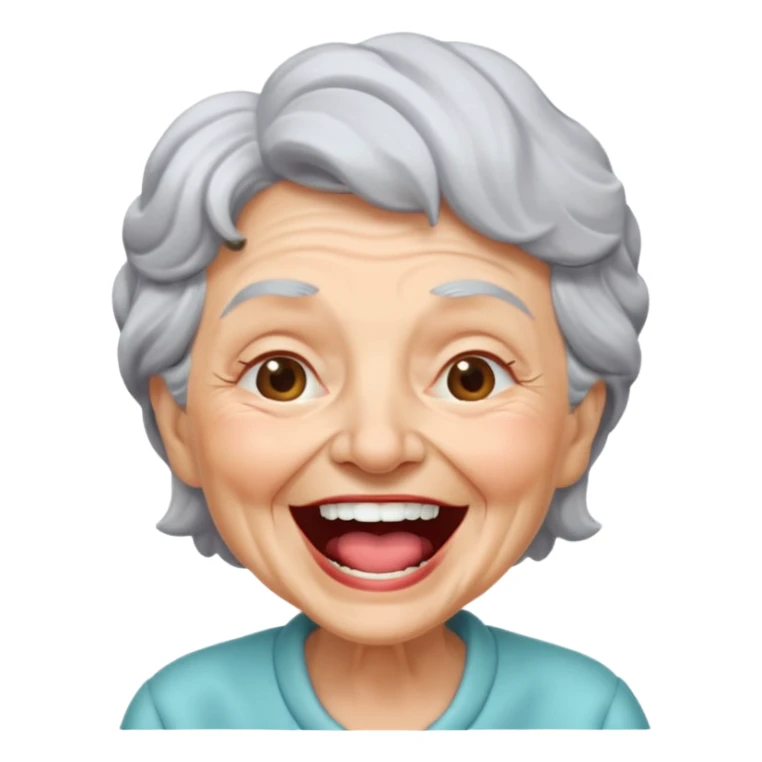 cute granny laugh her mouth wide open sticker