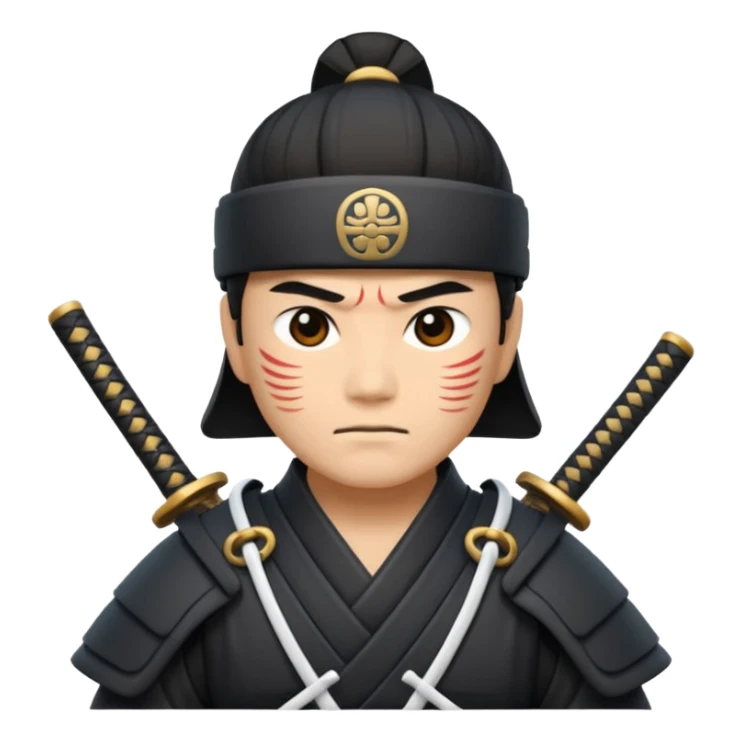 I want a black and white samurai. It is for an icon. sticker
