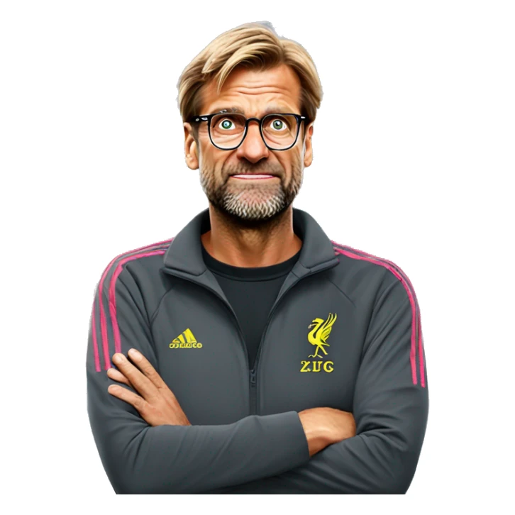 Jurgen Klopp shoulder shrug don't know sticker