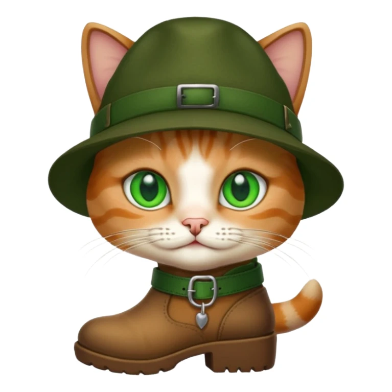 Un chat avec des botte et un chapeau  sticker