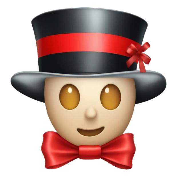 a classic top hat with a red ribbon at the base sticker