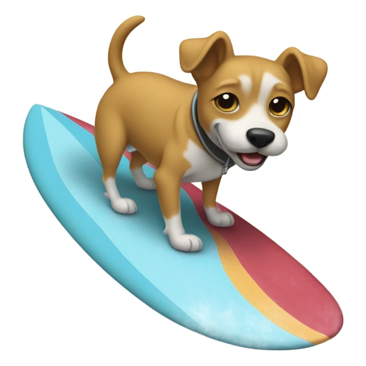 Dog wearing a hoodie riding a surfboard on a wave sticker