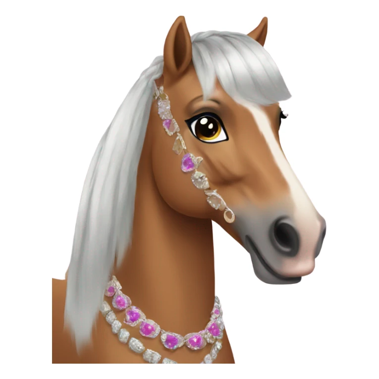 glam horse wearing makeup and accessories sticker